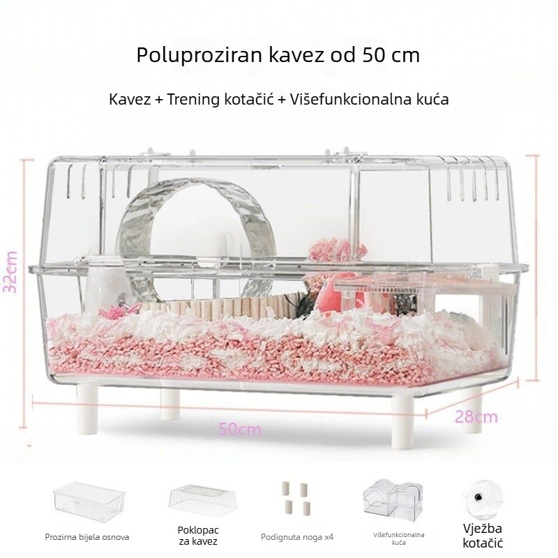 Plastični kavez za hrčke, siguran za žvakanje