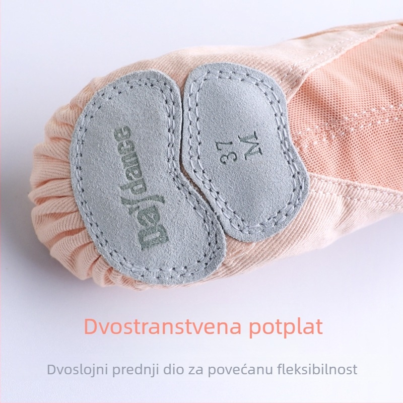 Odrasle baletanke, unisex, platneni gornji dio, kožna tabanica, prozračne, ljetne