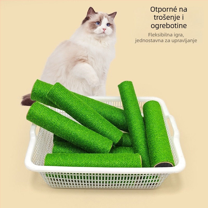 Stup mačjeg penjanja – cijev od Kraft papira + konopasto užad, jednostavan stil, brend Meow Meaning