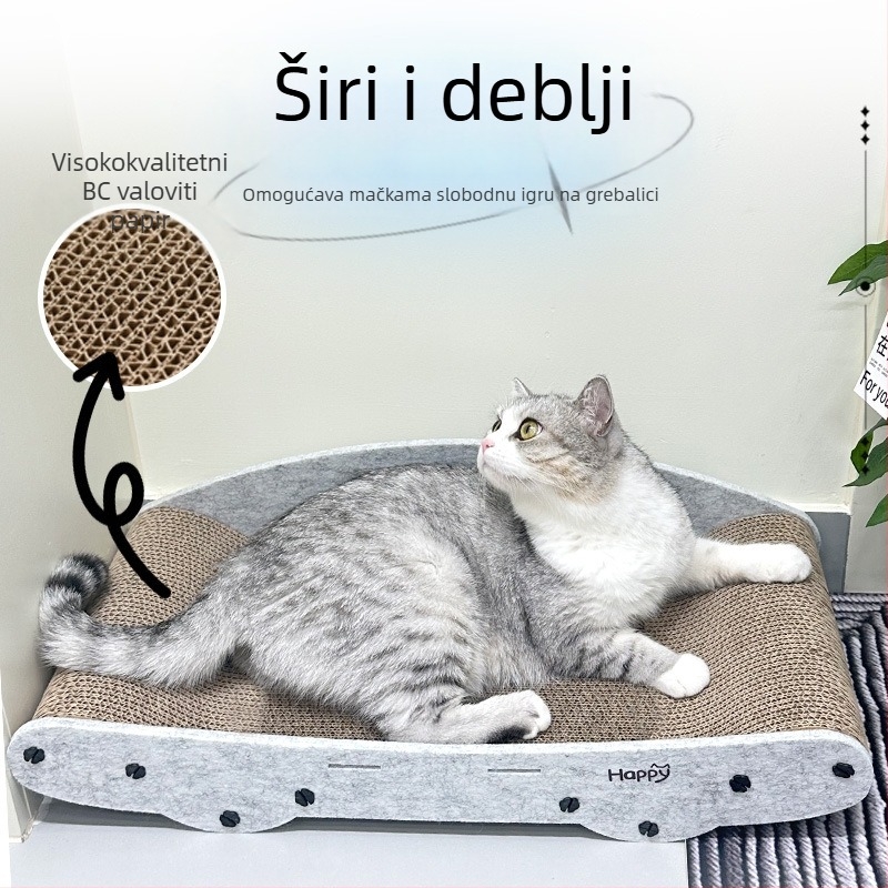 Mačja sofa s integriranom grebalicom i gnijezdom, materijal: filc i valoviti papir; marka Zhid; pakiranje 10 kom; stil jednostavan
