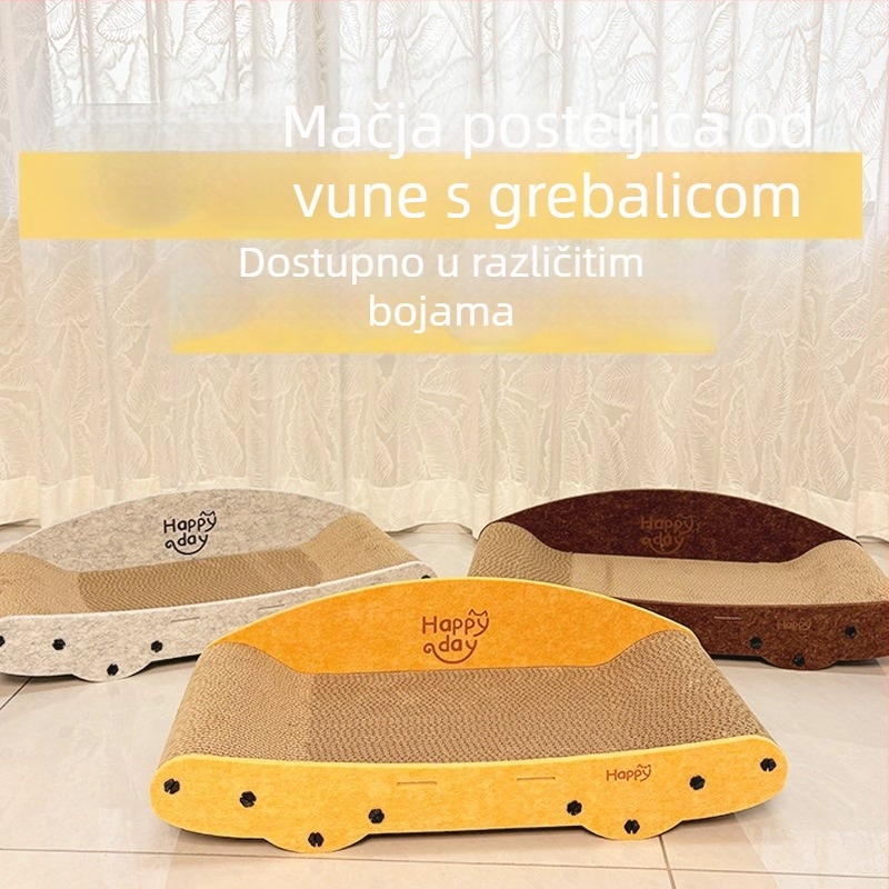 Mačja sofa s integriranom grebalicom i gnijezdom, materijal: filc i valoviti papir; marka Zhid; pakiranje 10 kom; stil jednostavan