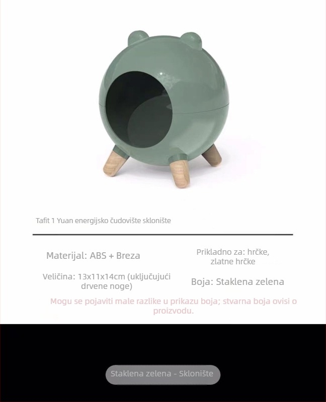 Hamster gnijezdo-skrivalište, plastično sklonište za hrčke; nije uvoz; marka: It is suitable
