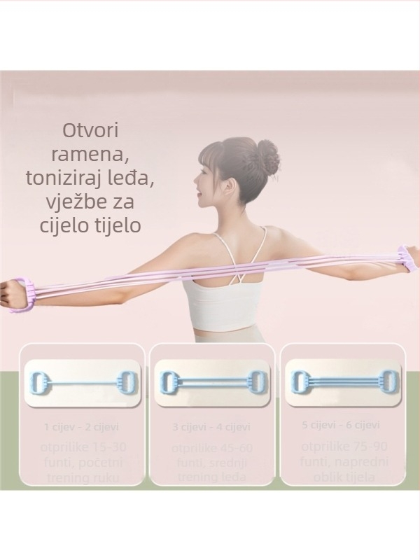 Napinjač za trening leđa s 6 razina podešavanja, PP materijal, gumeni pojas — za tinejdžere, oblikuje ramena i leđa