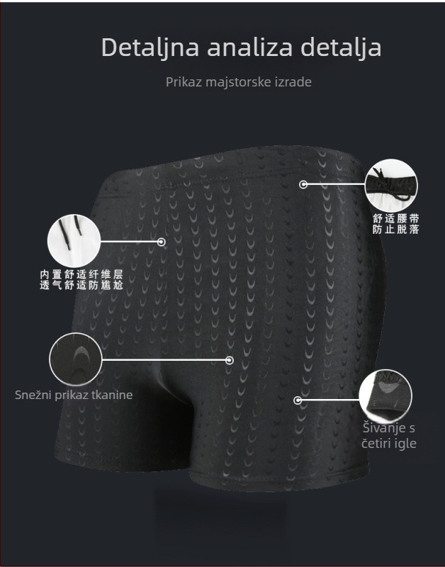 Muške kupaće gaće bokser-stila s printom, poliester 95%, 300 g/m2, podstava poliester-spandeks 50%