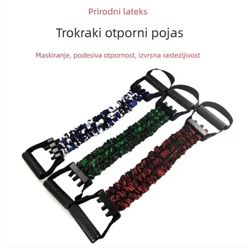 Jianqun latex tri otvora napinjač za trening grudi – trostruki cijevni vučni užet, za odrasle