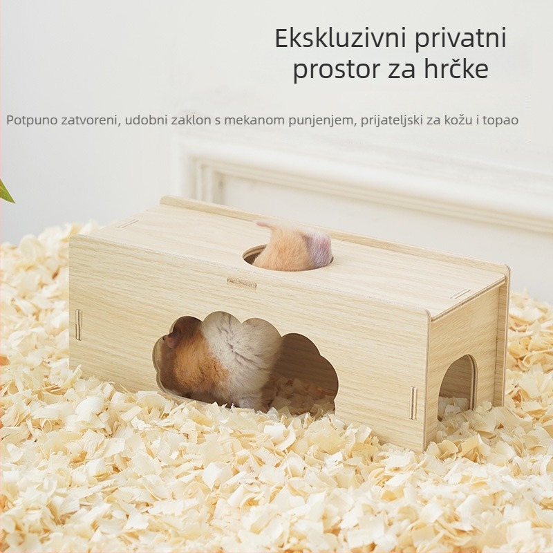 Komplet tunela za hamstere s utočištem, platformom i ljestvama – kućica od višeslojnih ploča, za sve sezone