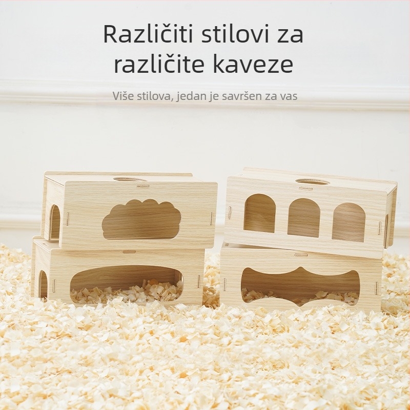 Komplet tunela za hamstere s utočištem, platformom i ljestvama – kućica od višeslojnih ploča, za sve sezone
