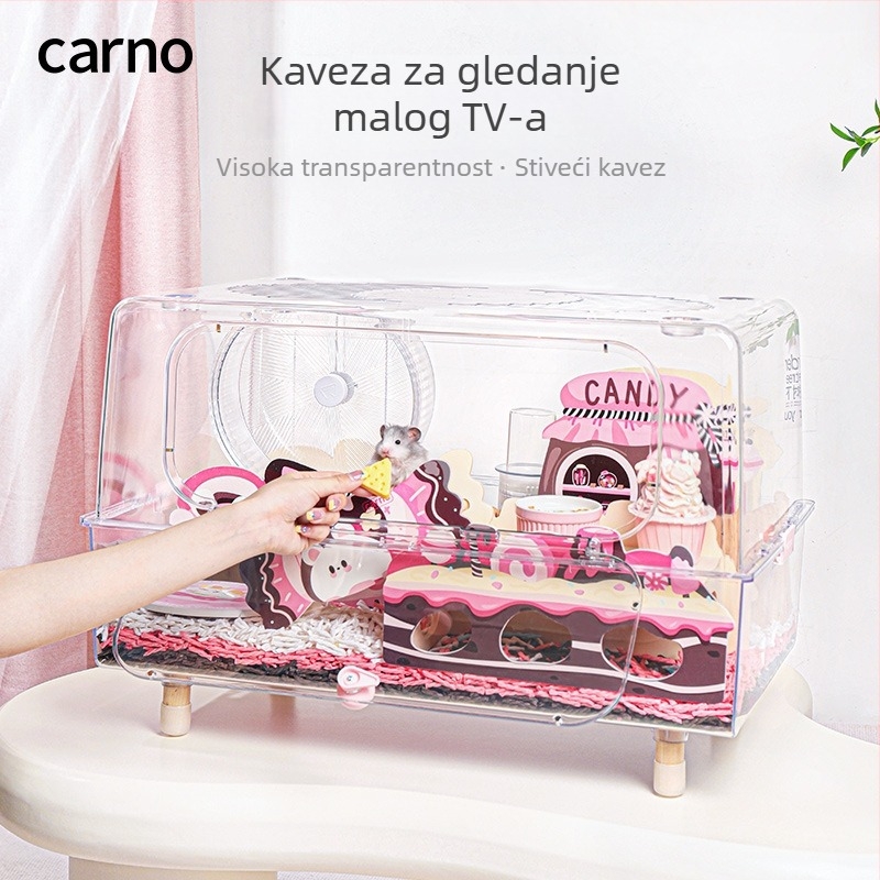 Kano kavez za hamstere, plastični, pravokutnog oblika, s ventilacijom i jednostavnim za čišćenje, za unutarnju upotrebu