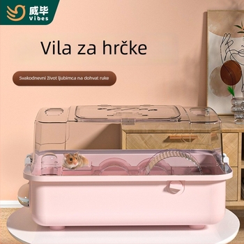 Weibi kavez za hamstera - ABS materijal, pravokutni oblik, ventiliran i prozračan, japanski stil, pogodan za hamstera