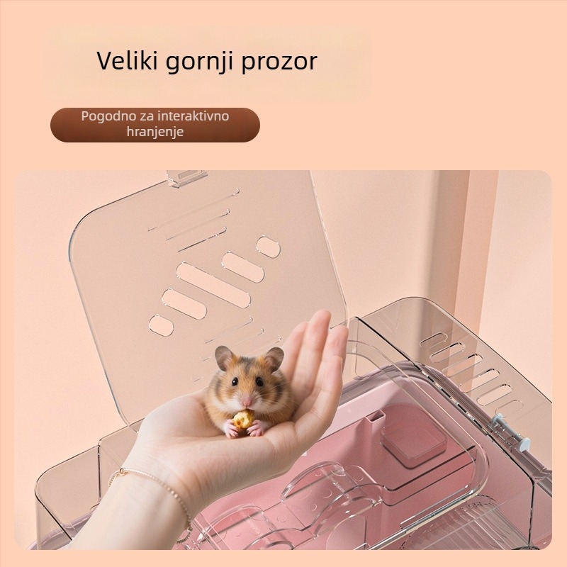 Weibi kavez za hamstera - ABS materijal, pravokutni oblik, ventiliran i prozračan, japanski stil, pogodan za hamstera