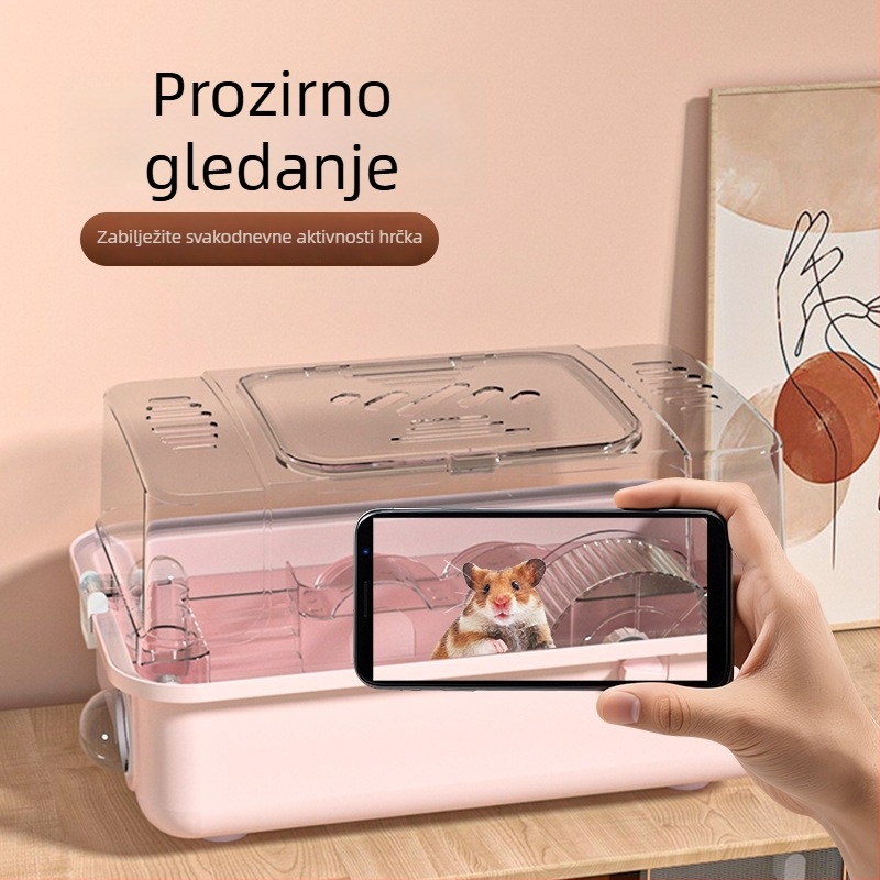 Weibi kavez za hamstera - ABS materijal, pravokutni oblik, ventiliran i prozračan, japanski stil, pogodan za hamstera