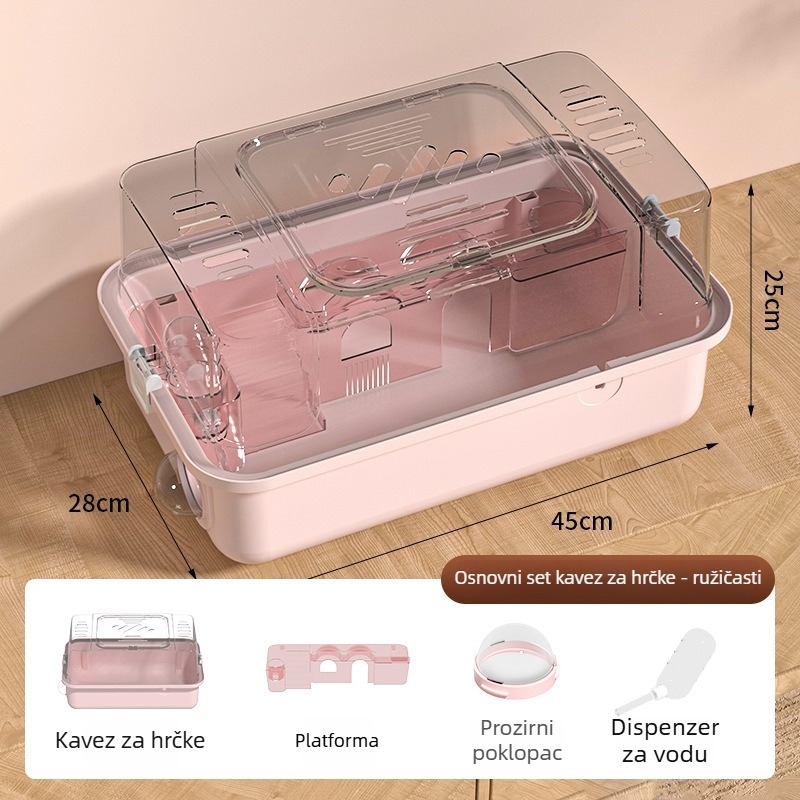 Weibi kavez za hamstera - ABS materijal, pravokutni oblik, ventiliran i prozračan, japanski stil, pogodan za hamstera