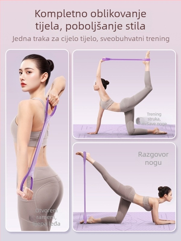 Figure-8 TPE napinjač za pokretljivost ramena i tonus leđa – kućna fitness traka za žene