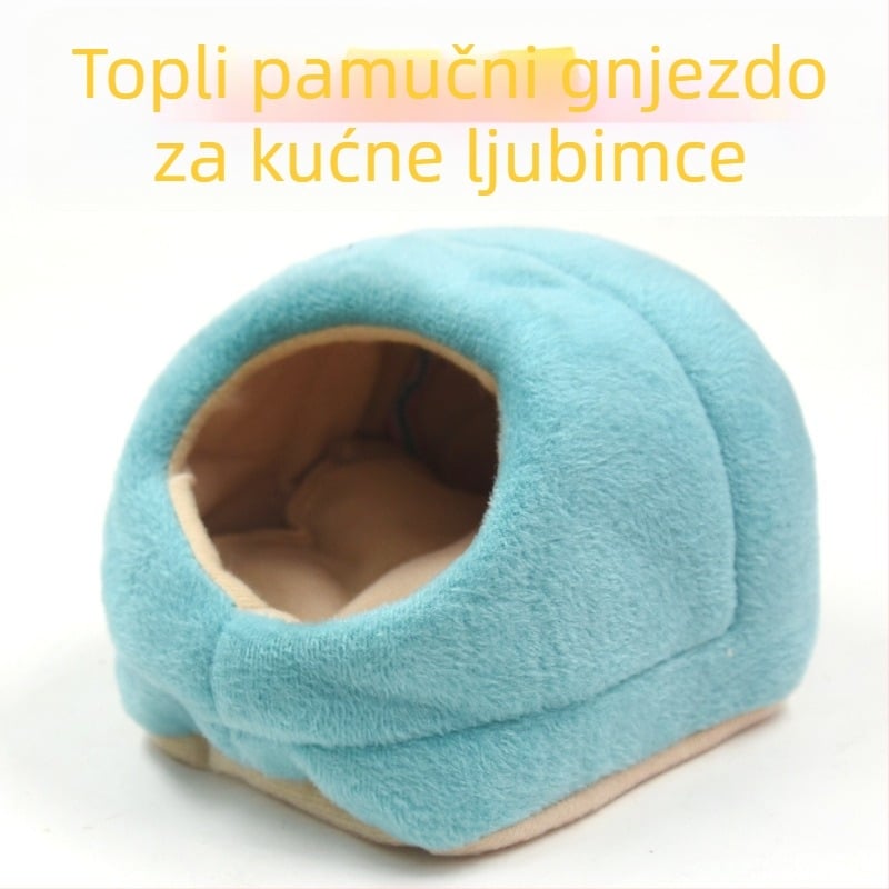Toplo pamučno gnijezdo za hamstera — pamuk tkanina; namijenjeno za hamstere; nije uvezeno