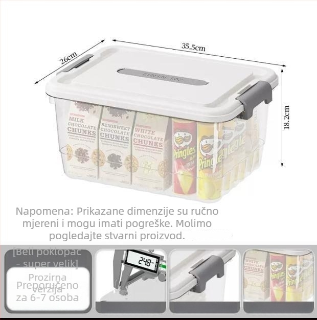 Prozirna PP kutija za skladištenje, ručna drška, zatvaranje klikom, modeli JLSD01/02/03/04