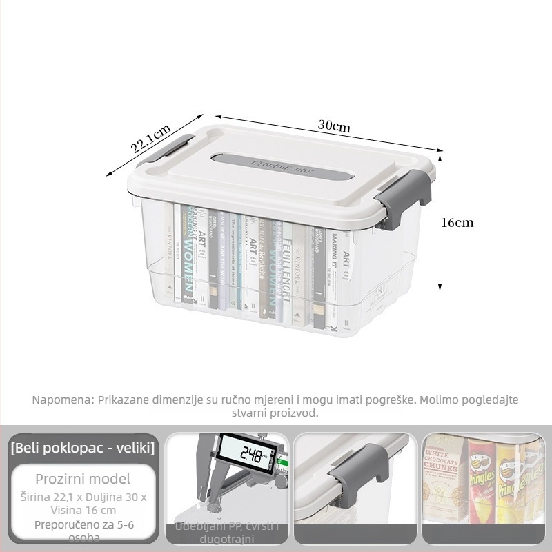 Prozirna PP kutija za skladištenje, ručna drška, zatvaranje klikom, modeli JLSD01/02/03/04