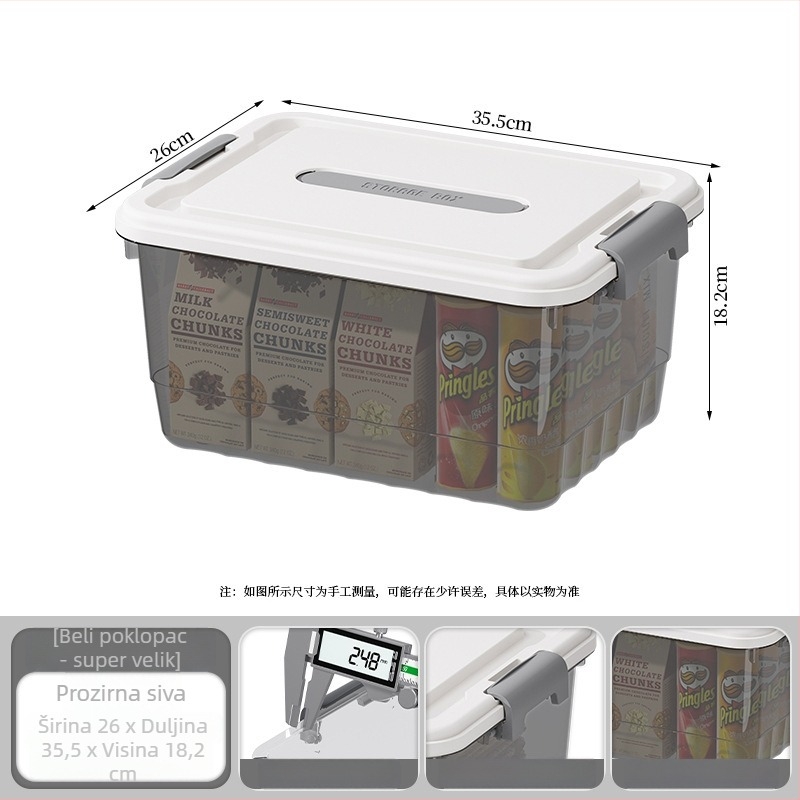 Prozirna PP kutija za skladištenje, ručna drška, zatvaranje klikom, modeli JLSD01/02/03/04