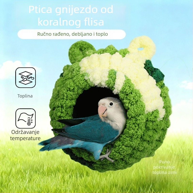 Tekstilno ptičje gnijezdo za papige i male ptice, zimsko toplo gnijezdo, viseće gnijezdo za uzgoj, podrijetlo Zhejiang