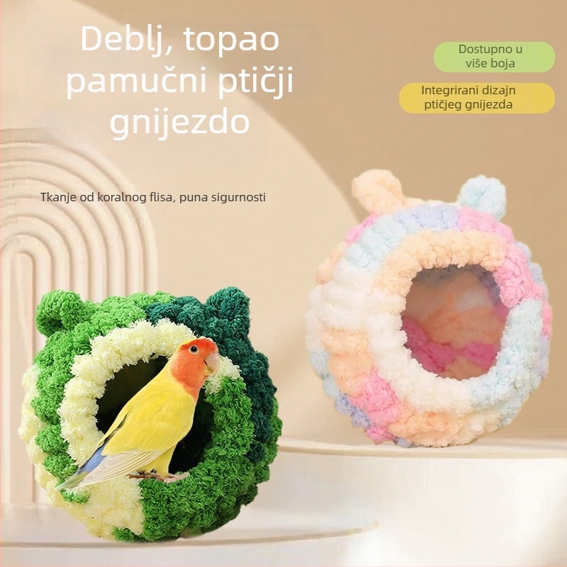 Tekstilno ptičje gnijezdo za papige i male ptice, zimsko toplo gnijezdo, viseće gnijezdo za uzgoj, podrijetlo Zhejiang