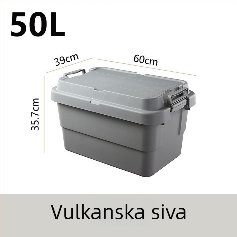 Automobilska kutija za kampiranje, ojačana, velika kapaciteta, kvadratna plastična kutija, prijenosna i višenamjenska, 100% novi materijal
