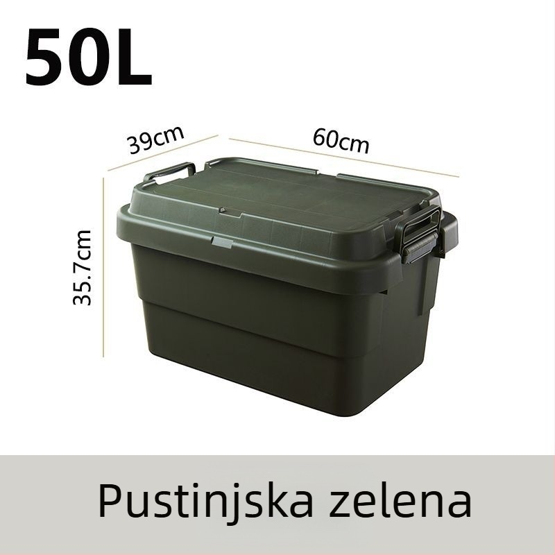 Automobilska kutija za kampiranje, ojačana, velika kapaciteta, kvadratna plastična kutija, prijenosna i višenamjenska, 100% novi materijal