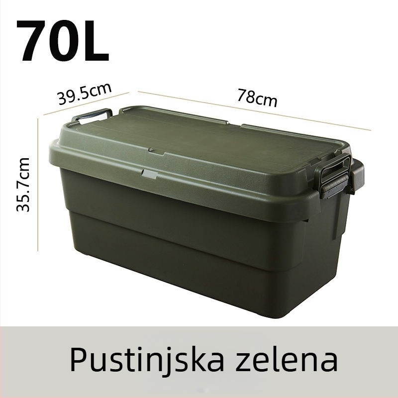 Automobilska kutija za kampiranje, ojačana, velika kapaciteta, kvadratna plastična kutija, prijenosna i višenamjenska, 100% novi materijal