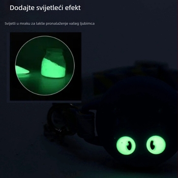 Ovratnik za mačke s AirTag praćenjem, karikaturni uzorak, umjetna koža, za mačke, ležerni stil, pogodan za sve godišnje doba