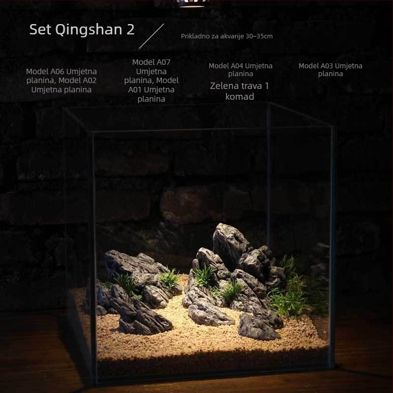 Akvariumska dekoracija od smole – rockery za akvarij, set za uređenje, brend Scenery