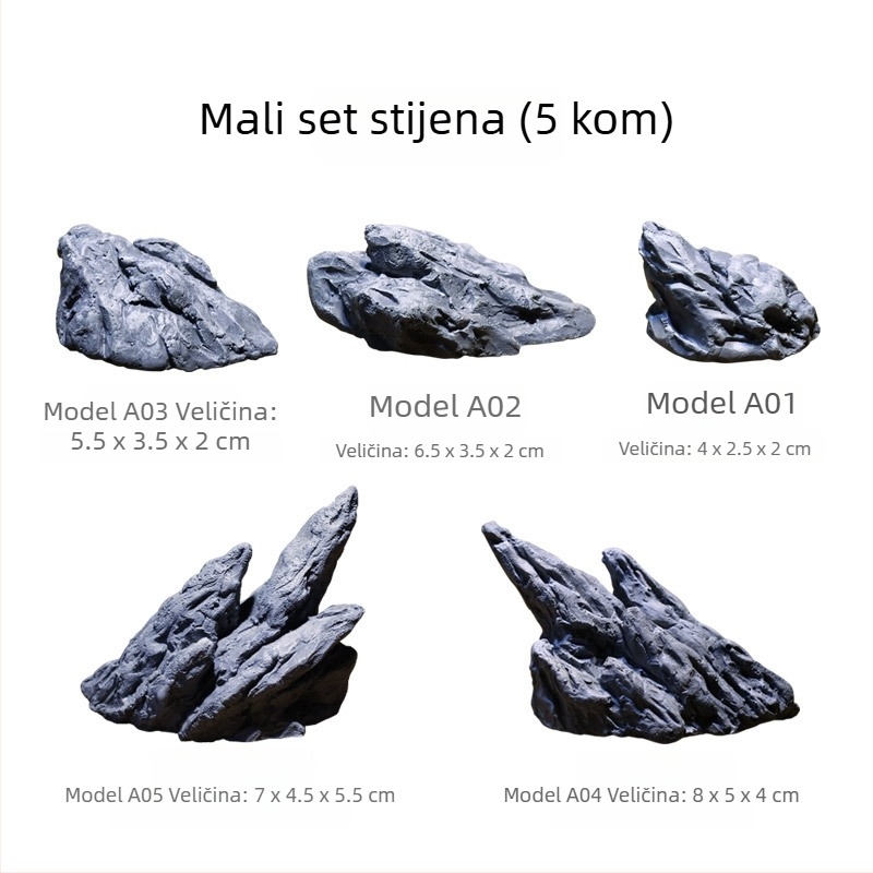 Akvariumska dekoracija od smole – rockery za akvarij, set za uređenje, brend Scenery