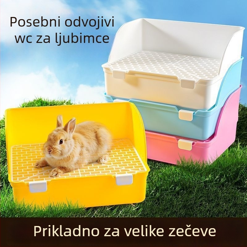 Plastična toaletica za zečeve s podignutim dizajnom protiv rasipanja, periva i otklonjiva posuda