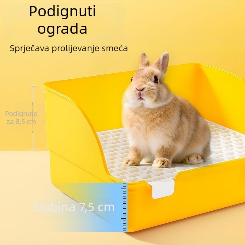 Plastična toaletica za zečeve s podignutim dizajnom protiv rasipanja, periva i otklonjiva posuda