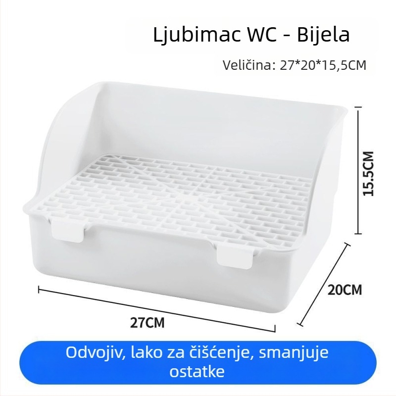 Plastična toaletica za zečeve s podignutim dizajnom protiv rasipanja, periva i otklonjiva posuda