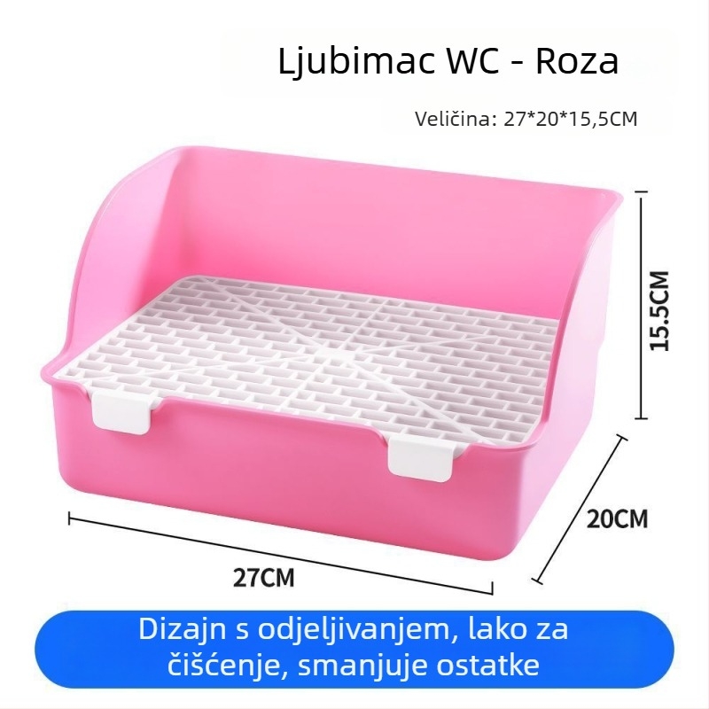 Plastična toaletica za zečeve s podignutim dizajnom protiv rasipanja, periva i otklonjiva posuda