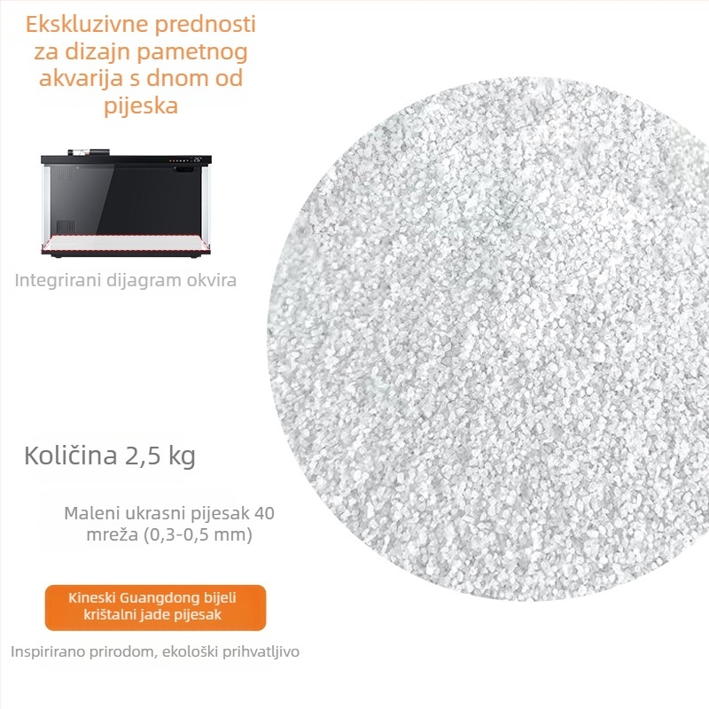 Desktopni akvarij s krajobraznim dizajnom — snježni planinski kraj, integrirani potok, prirodni materijali