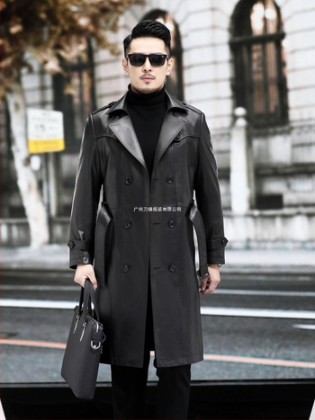 Muška jakna od prave kože, srednje duljine, jesen, visoke kvalitete, biker stil