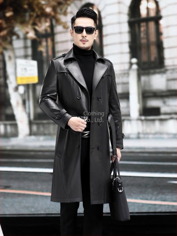Muška jakna od prave kože, srednje duljine, jesen, visoke kvalitete, biker stil