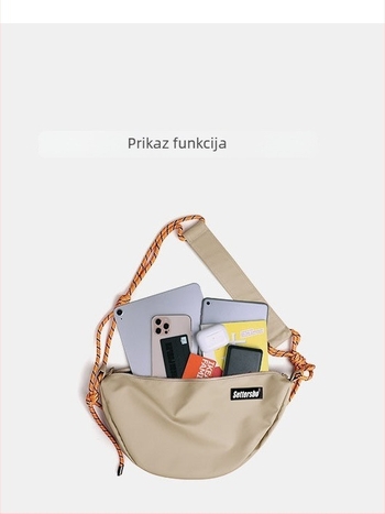 Unisex sportska crossbody torbica – vodootporna, lagana, s velikim kapacitetom; materijal: kožni film-kompozit; podstava: poliester