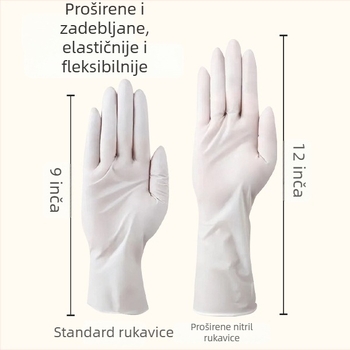 Nitrilne jednokratne rukavice – deblje, vodootporne i otporne na ulje za pranje posuđa i kuhinjsko čišćenje (izvlačivi tip)