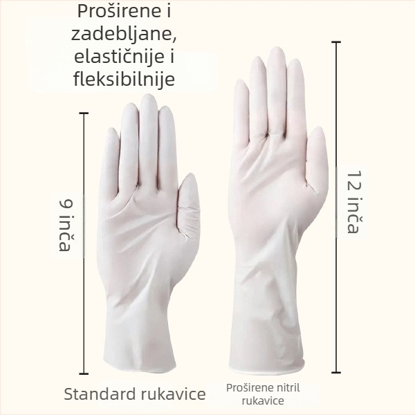 Nitrilne jednokratne rukavice – deblje, vodootporne i otporne na ulje za pranje posuđa i kuhinjsko čišćenje (izvlačivi tip)
