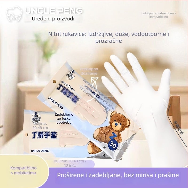 Nitrilne jednokratne rukavice – deblje, vodootporne i otporne na ulje za pranje posuđa i kuhinjsko čišćenje (izvlačivi tip)