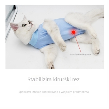 Mačje odjeće za postoperativnu rehabilitaciju nakon sterilizacije — prozračna, elastična, protiv lizanja, od pamuka, Dalton Family