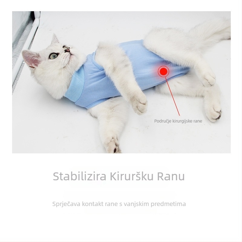 Mačje odjeće za postoperativnu rehabilitaciju nakon sterilizacije — prozračna, elastična, protiv lizanja, od pamuka, Dalton Family