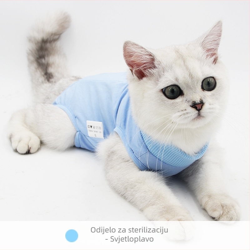 Mačje odjeće za postoperativnu rehabilitaciju nakon sterilizacije — prozračna, elastična, protiv lizanja, od pamuka, Dalton Family