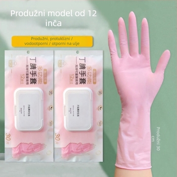 Ekstraduge jednokratne lateks rukavice, vodootporne, za kuhinju i pranje posuđa, izdržljive