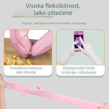 Ekstraduge jednokratne lateks rukavice, vodootporne, za kuhinju i pranje posuđa, izdržljive