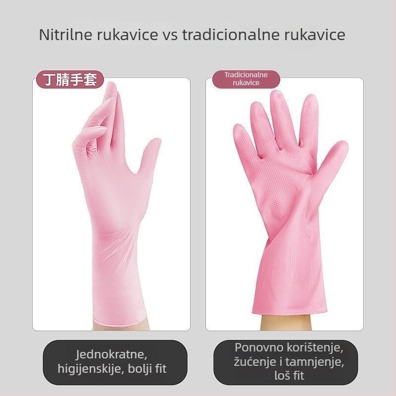 Ekstraduge jednokratne lateks rukavice, vodootporne, za kuhinju i pranje posuđa, izdržljive