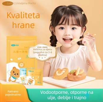 Dječje jednokratne rukavice, prehrambene kvalitete, debeli polietilen, pojedinačno pakirane, pogodne za catering i putovanja