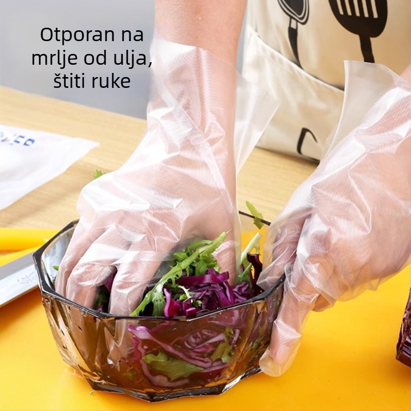 Jednokratne CPE rukavice, kvalitete hrane, prozračne, debljina 0,1–0,2 mm, zaštita od prašine