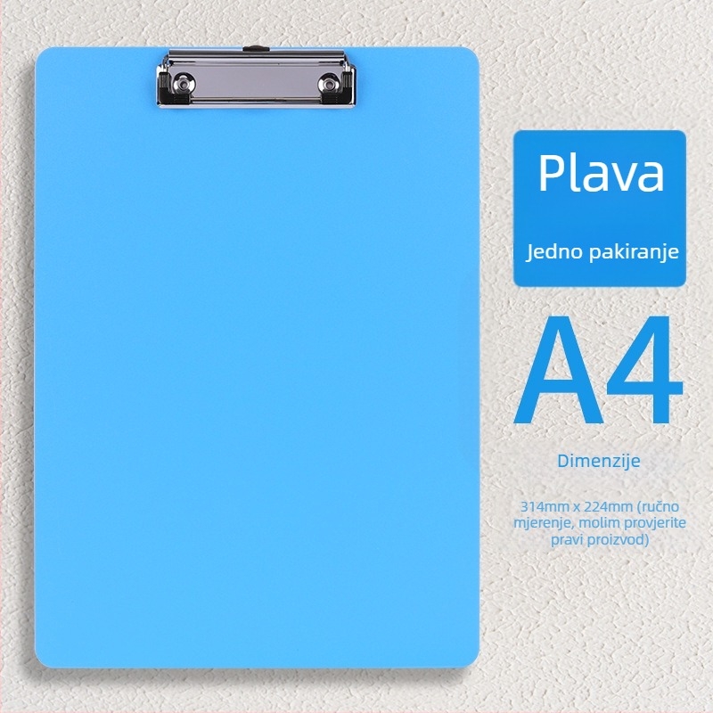 Keji plastični dokument-klip, jednostruka stezaljka, debljina ploče 1 mm, tiskano logo, mogućnost prilagodbe obrade