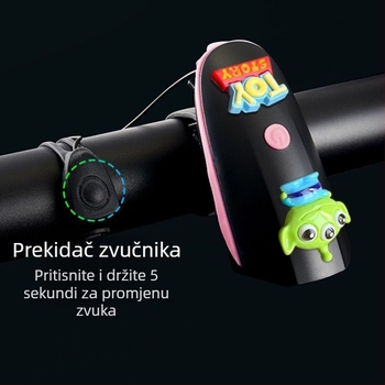 Noćna svjetiljka za bicikl s punjivim sirenskim zvonom, vodootporna, za djecu – planinski i bicikl za ravnotežu (Kapacitet baterije: pogledajte detalje)